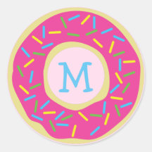 Donuts Schattige Kind Monogram Envelop Sticker Dou