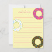 Donuts Schattige Kind platte Briefpapier Kaarten d (Voorkant)