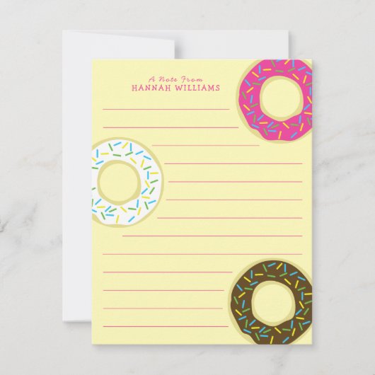 Donuts Schattige Kind platte Briefpapier Kaarten d (Voorkant)