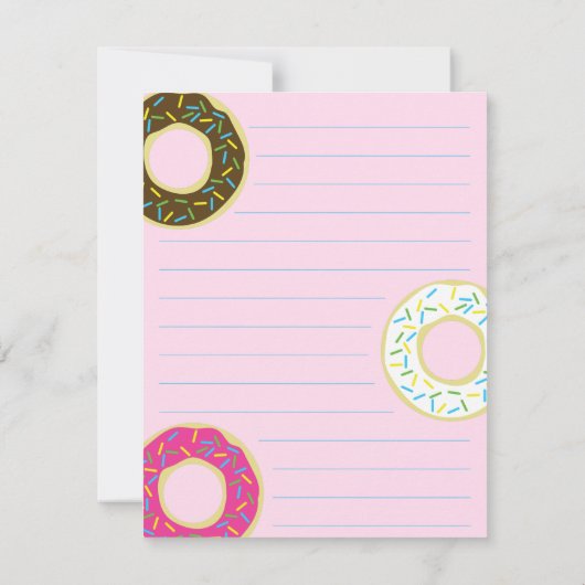 Donuts Schattige Kind platte Briefpapier Kaarten d (Achterkant)