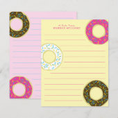 Donuts Schattige Kind platte Briefpapier Kaarten d (Voorkant / Achterkant)