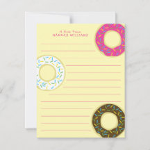 Donuts Schattige Kind platte Briefpapier Kaarten d