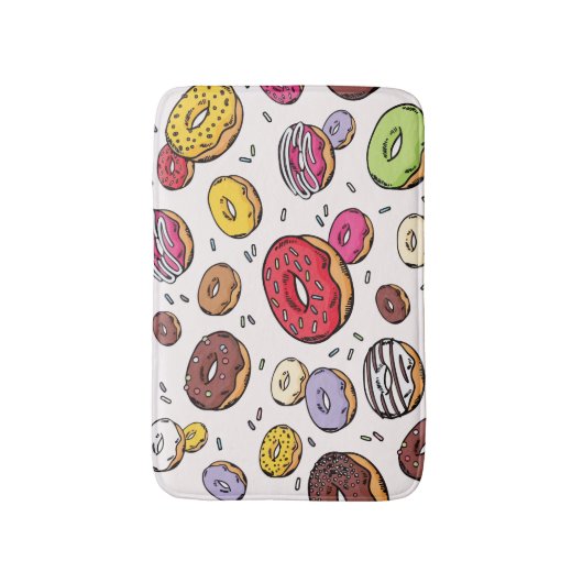 Donuts seamless pattern badmat (Voorkant Verticaal)