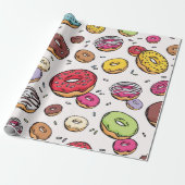 Donuts seamless pattern cadeaupapier (Uitgerold)