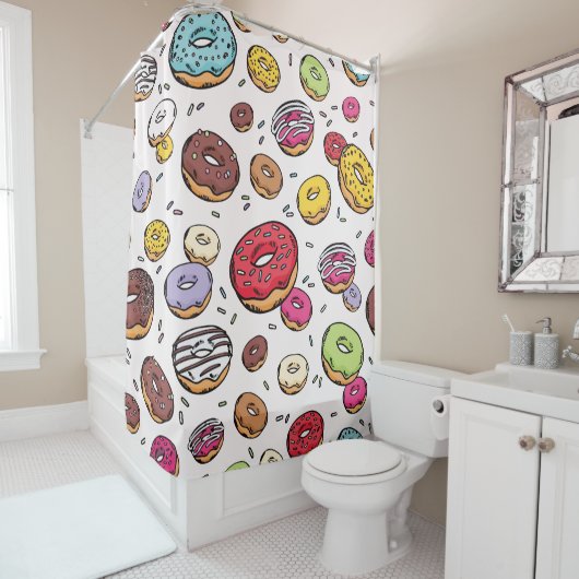 Donuts seamless pattern douchegordijn (In situ)