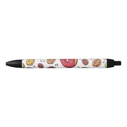 Donuts seamless pattern zwarte inkt pen (Voorkant)