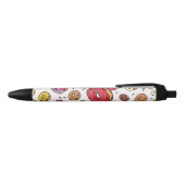 Donuts seamless pattern zwarte inkt pen (Bovenkant)