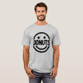 Donuts Smile Face Black symbool Funny T-shirt (Voorkant volledig)