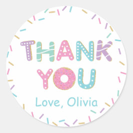 Donuts Spikkels Verjaardag Baby Shower Bedankt  Ronde Sticker