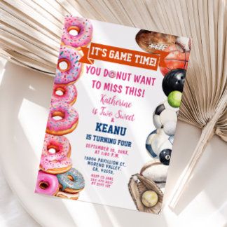 Donuts Sportballen Broers en Zussen Gezamenlijk Ve Kaart