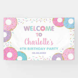 Donuts Sprinkles Birthday Baby shower Backdrop Spandoek