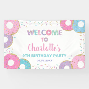 Donuts Sprinkles Birthday Baby shower Backdrop Spandoek