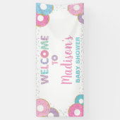 Donuts Sprinkles Birthday Baby shower Backdrop Spandoek (Verticaal)