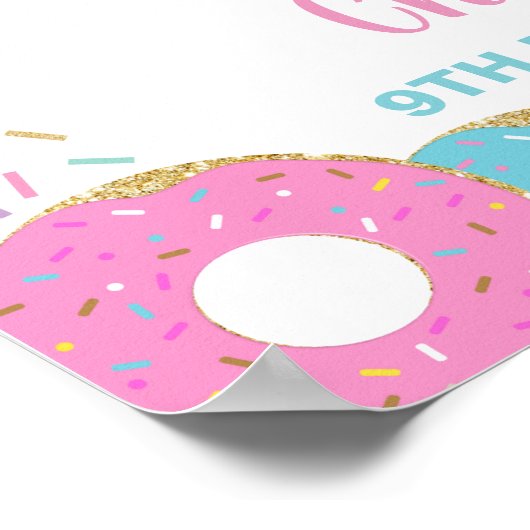 Donuts Sprinkles Birthday Baby shower Welcome Sign Poster (Hoek)