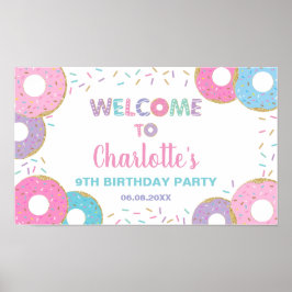Donuts Sprinkles Birthday Baby shower Welcome Sign Poster