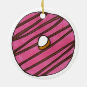 Donuts Strawberry Vanilla Zebra Stripe Doughnut Keramisch Ornament (Achterkant)