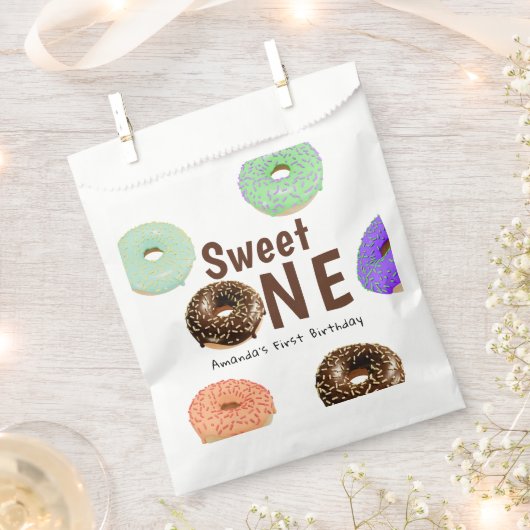 Donuts Sweet One 1e Verjaardag Bedankzakje (Geknipt)