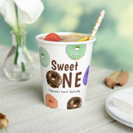 Donuts Sweet One 1e Verjaardag Papieren Bekers