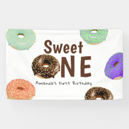 Donuts Sweet One 1e Verjaardag Spandoek