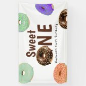 Donuts Sweet One 1e Verjaardag Spandoek (Verticaal)