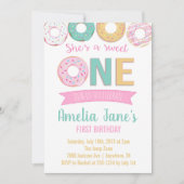 Donuts Sweet One First Birthday Invitation Kaart (Voorkant)