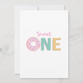 Donuts Sweet One First Birthday Invitation Kaart (Achterkant)