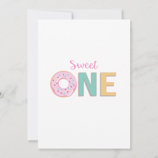 Donuts Sweet One First Birthday Invitation Kaart (Achterkant)