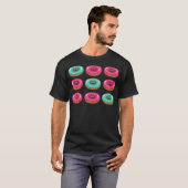 Donuts Tic Tac Toe roze Groen Donut grappig kruisj T-shirt (Voorkant volledig)