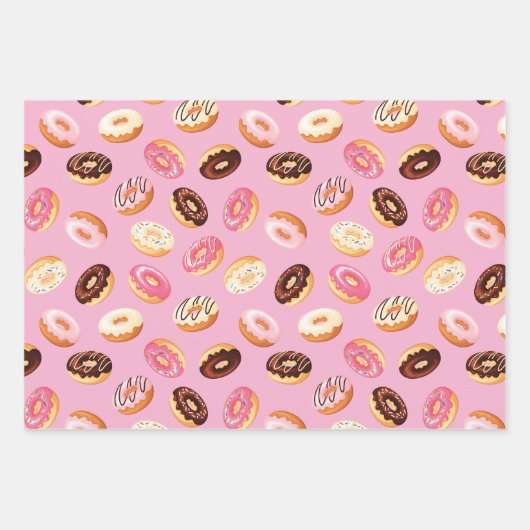 Donuts Tiled Design Inpakpapier Vel (Voorkant 3)