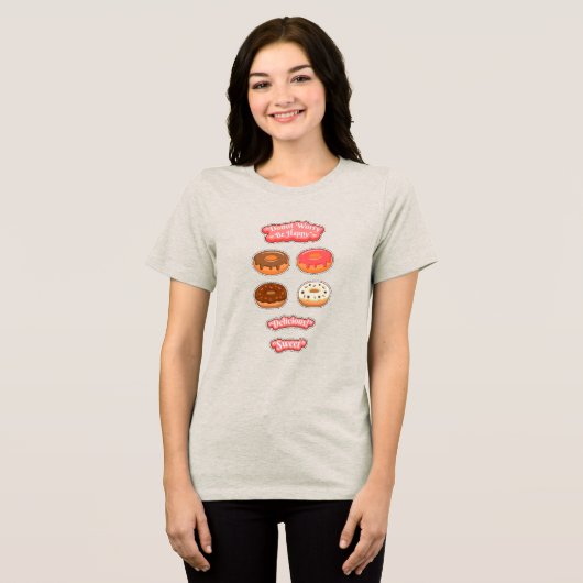Donuts Tri-Blend Shirt (Voorkant volledig)