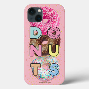 Donuts Typografie ontwerp over Donut Achtergrond Case-Mate iPhone Case
