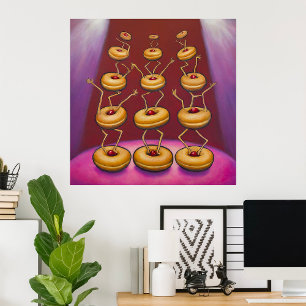 Donuts uitvoeren poster