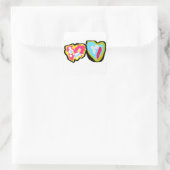 Donuts valentijn vierkante sticker (Tas)
