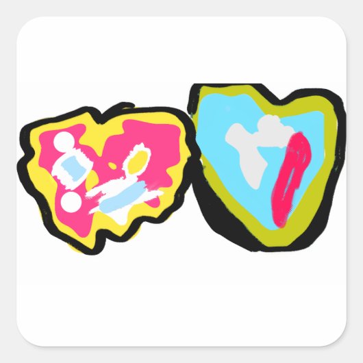 Donuts valentijn vierkante sticker (Voorkant)