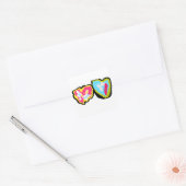 Donuts valentijn vierkante sticker (Envelop)