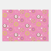 Donuts Valentijnsdag Harten Rode roze Blauwgroen Inpakpapier Vel (Voorkant 2)