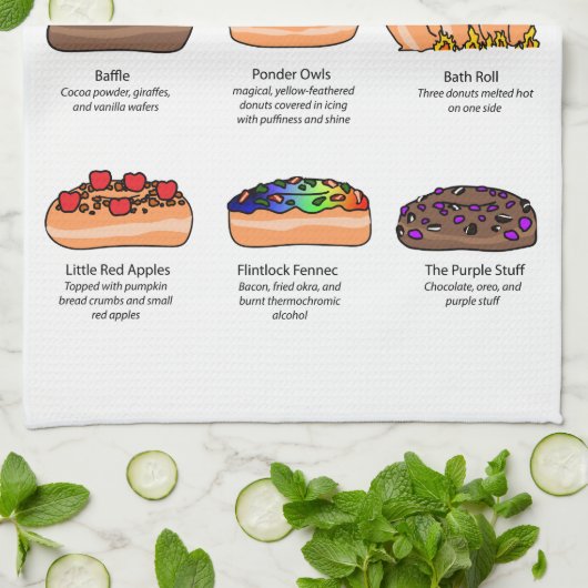 Donuts van AI Weirdness - Kitchen Towel Theedoek (Gevouwen)