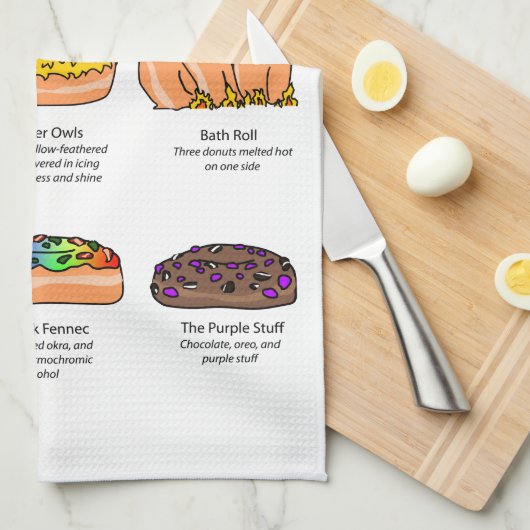 Donuts van AI Weirdness - Kitchen Towel Theedoek (Quarter Fold)