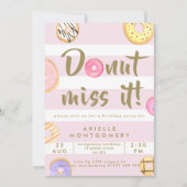 Donuts van roze en goudkleurige Waterverf Kaart (Voorkant)