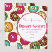 Donuts Verjaardagsfeest Dank Je Kaart (Voorkant / Achterkant)