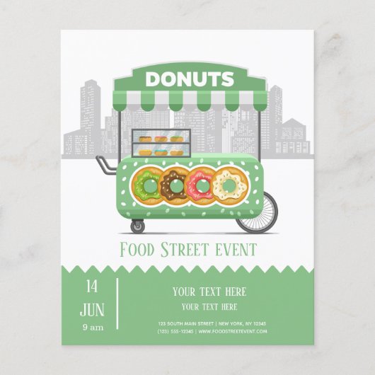 Donuts voor etensstraat flyer (Voorkant)