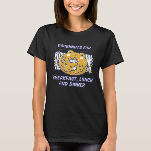 Donuts voor ontbijtdonuts en donuts t-shirt (Voorkant)