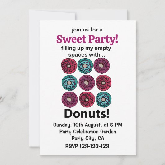 Donuts vullen mijn lege ruimtes met donuts kaart (Voorkant)