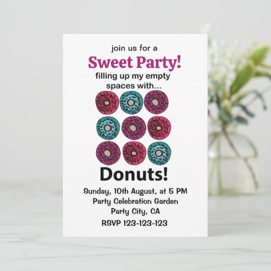 Donuts vullen mijn lege ruimtes met donuts kaart (Staand voorkant)