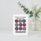 Donuts vullen mijn lege ruimtes met donuts visitekaartje (Staand voorkant)