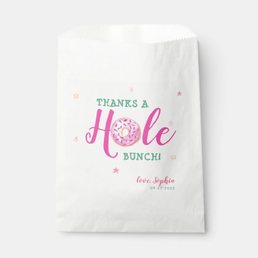 Donuts Waterverf Bedankt Een Hole Bunch Dank je Bedankzakje (Voorkant)