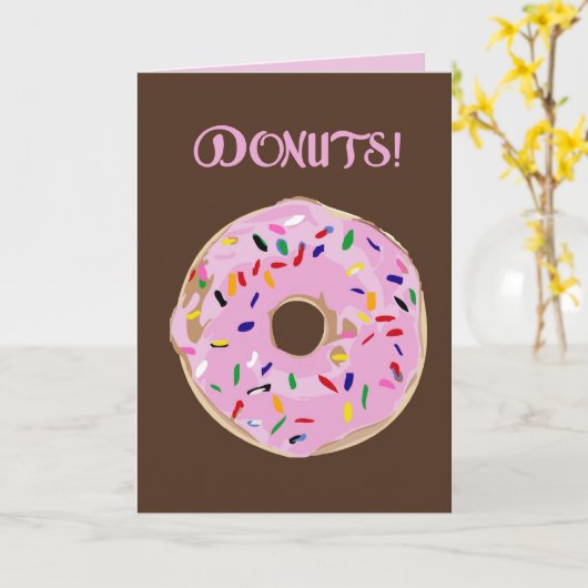 DONUTS! Wenskaart Kaart (Gele Bloem)