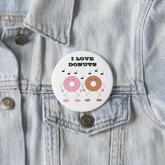 Donuts White dansen Ronde Button 7,6 Cm (In situ)