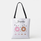 Donuts White dansen Tote Bag (Achterkant)