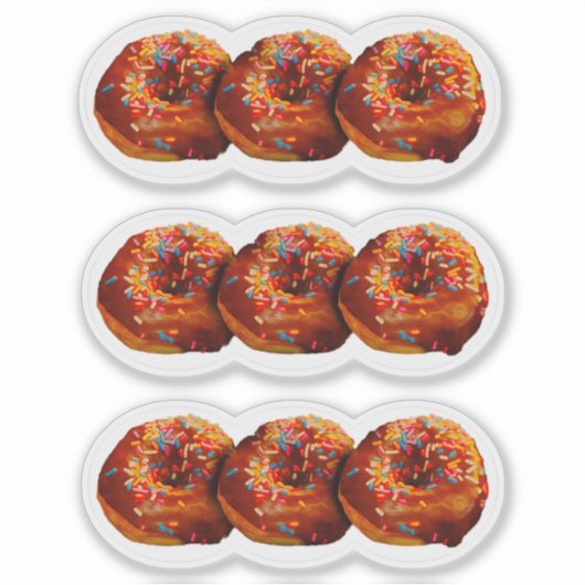 Donuts With Sprinkles Custom-Cut Vinyl Sticker (Voorkant)